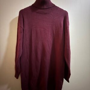 Women's Burgundy Turtleneck Sweater